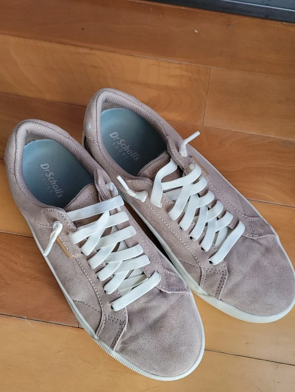 Dr. Scholl's Women's 7M Time Off Go Sneakers Toasted Taupe Suede Platform Style